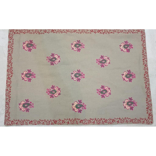 [PK1986-HM-KMA-006943] Beige Block Print Mats