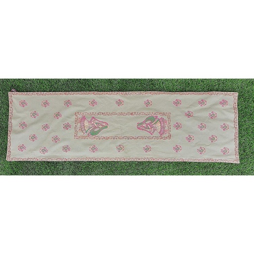 [PK1986-HM-BED-006944] Beige Block Print Runner