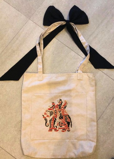 [PK1986-GN-GEN-006945] Beige Bow Tote Bag