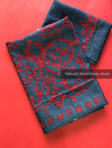 [PK2242-GN-GEN-007393] Denim Shirt with Applique Work