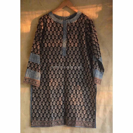 [PK2249-CW-GEN-007598] Ajrak Vegetable Dye Women Kurta