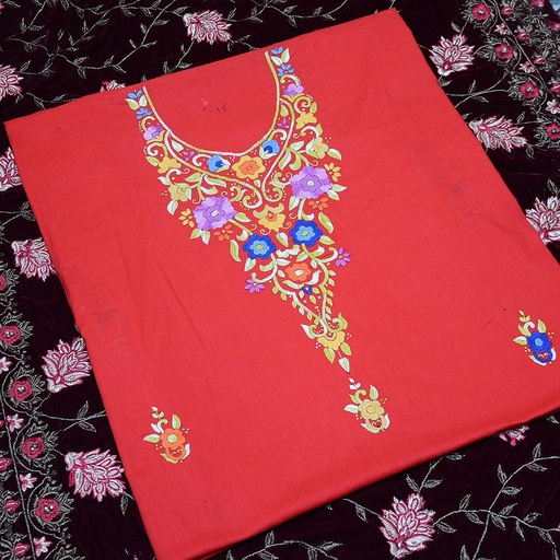 [PK1577-GN-GEN-008054] Ladies hand embroidered shirt piece