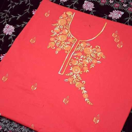 [PK1577-GN-GEN-008055] Ladies hand embroidered shirt piece