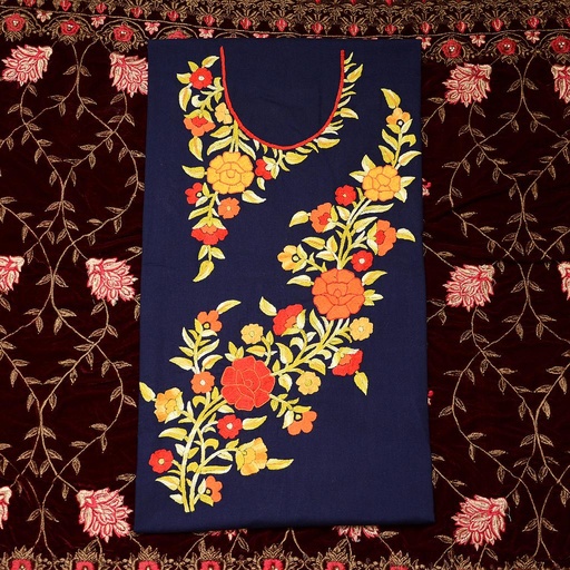[PK1577-GN-GEN-008058] Ladies hand embroidered shirt piece