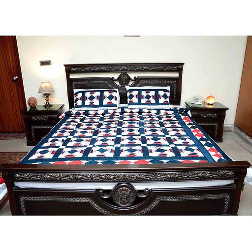[PK2360-HM-BDC-008063] Patchwork Quilted Bed Cover Set