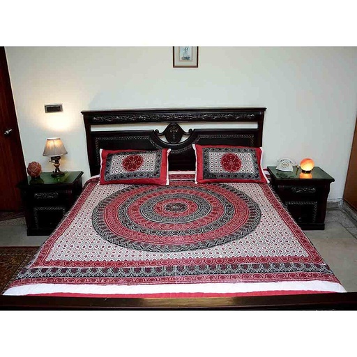 [PK2360-HM-BDC-008068] Hand Printed Bed Cover Set