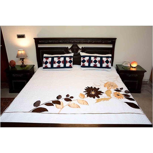 [PK2360-HM-BDC-008071] Bed Spread with Appliqué Work and Quilting