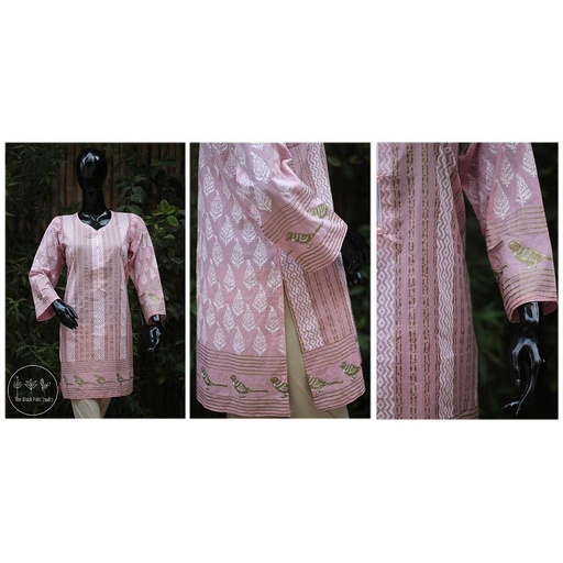 [PK2444-CW-UNS-008293] Block Printed unstitched shirt
