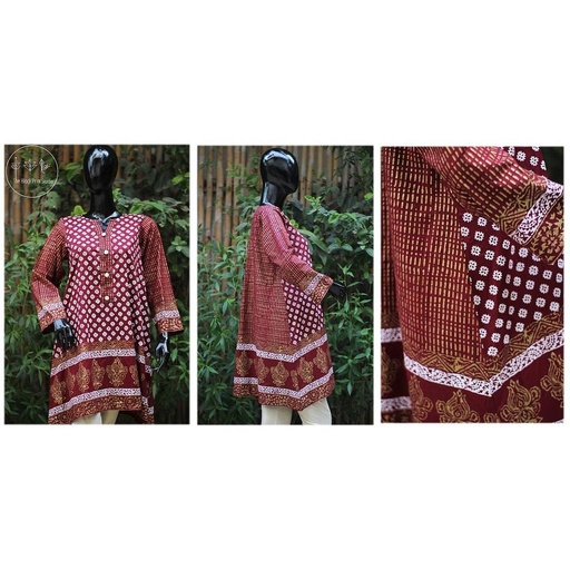 [PK2444-CW-UNS-008298] Block Printed unstitched shirt