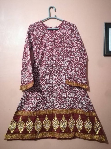 [PK2444-CW-UNS-008301] Block Printed Unstitched shirt