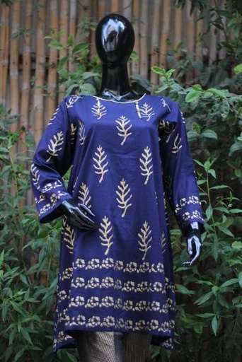 [PK2444-CW-UNS-008305] Block Printed unstitched shirt