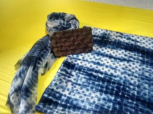 [PK2444-CW-UNS-008306] Block Printed and Tie&Dye Unstitched Suit